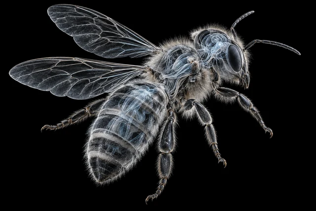 Artistic x-ray honeybee specimen
